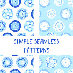 Seamless vector illustration.
Editable repeating pattern. Indigo circles isolated patterns. Fabric, textiles, gifts, wallpaper. Flat style