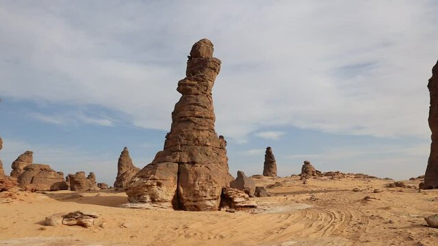 Al Gharameel rocky mountains in Al Ula