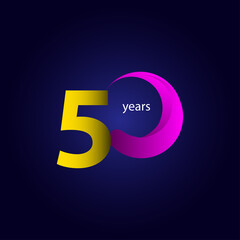 50 Years Anniversary Celebration Vector Template Design Illustration