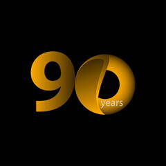 90 Years Anniversary Celebration Vector Template Design Illustration