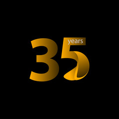 35 Years Anniversary Celebration Vector Template Design Illustration