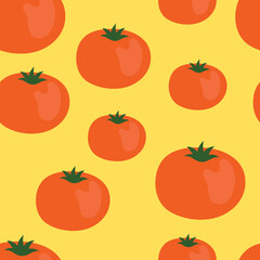 Cute simple seamless pattern with tomatoes. Illustration Harvesting, vegetables, healthy plant food, vegetarian, farm product. Wrapping paper design