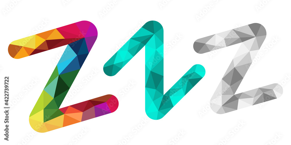 Fototapete vector isolated object in the form of a letter z on a white background