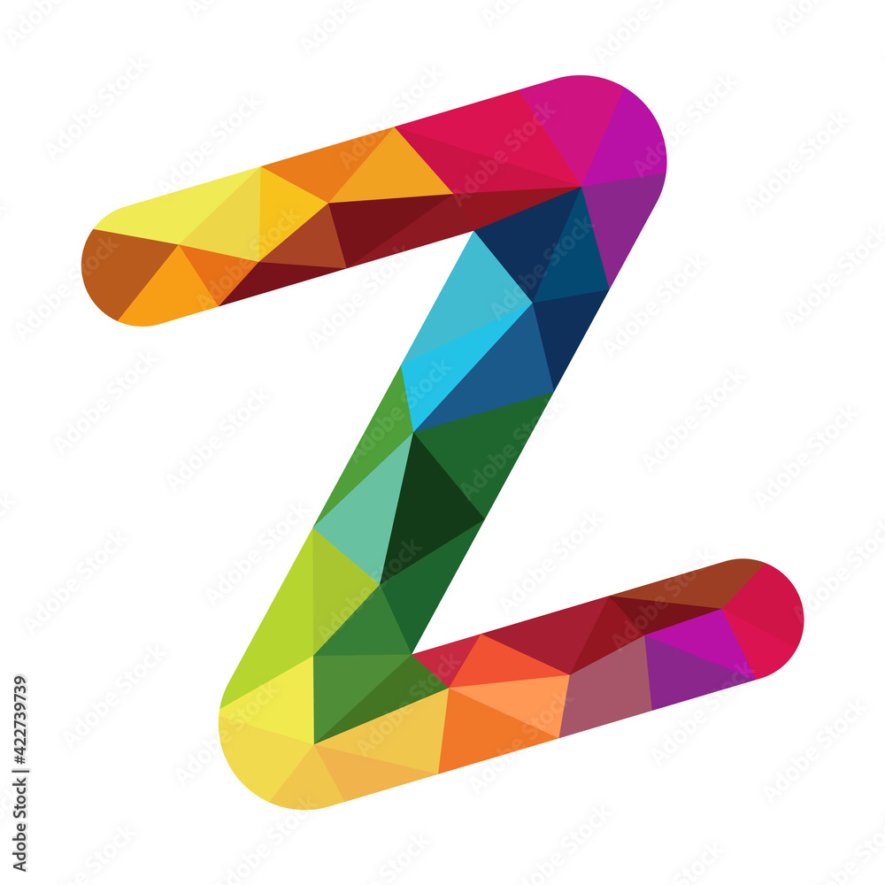 Fototapete vector isolated object in the form of a letter z on a white background
