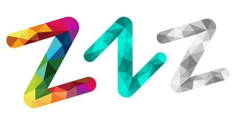 vector isolated object in the form of a letter Z on a white background