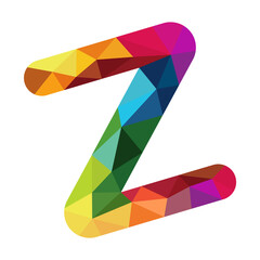 vector isolated object in the form of a letter Z on a white background