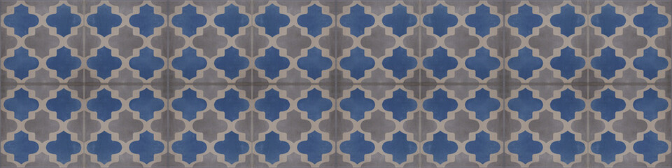 Blue gray grey traditional modern moroccan motif tiles wallpaper texture background - Square vintage retro concrete stone cement tiles wall with geometric pattern