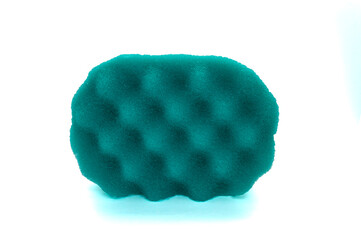 washcloth blue for a bathroom on a white background isolate close-up
