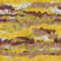 Seamless faux digital paint stroke camo pattern print. High quality illustration. Procedural painting with realistic brush strokes in bright trendy colors in camouflage shapes. Surface design print.