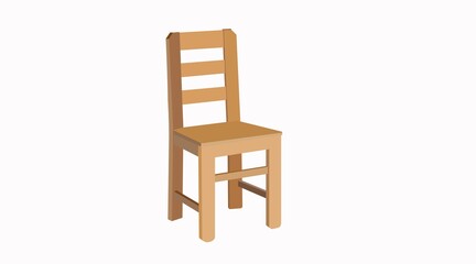 Chair Illustration. Vector isolated illustration of a classic wooden chair