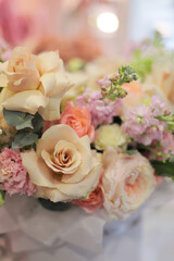 Flower composition. Macro photo. Wedding decor. A Beautiful bouquet of fresh flowers.