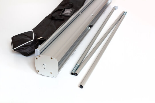 Printed stand for presentations and product advertising.
