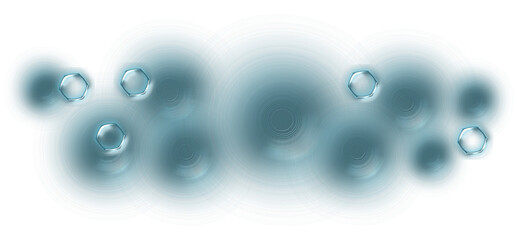 Abstract circle horizontal background. Pastel blue soft focus circles polygonal on pastel background. Illustration