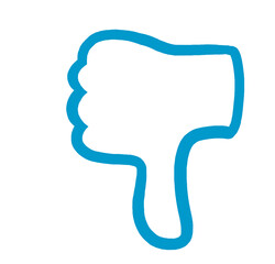 Daumen runter Icon als für Bewertung oder Urteil