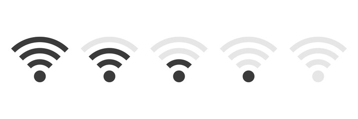 Wi-fi icon set. Wireless technology collection. Wifi pictogram group. Vector isolated on white background