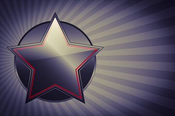 Abstract black background with star sign. Military concept illustration. Blackstar symbol.
