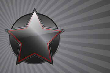 Abstract black background with star sign. Military concept illustration. Blackstar symbol.