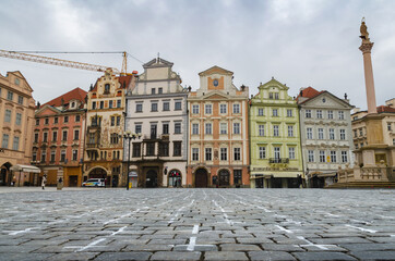 Old Town Square in Prague with 25,000 crosses for covid-19 victims in the Czech Republic