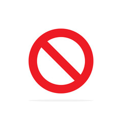No symbol icon. Prohibition red stop sign. No entry. Not allowed pictogram. Vector isolated on white. 