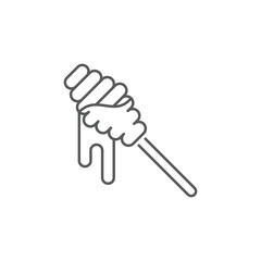 Fototapeta premium Honey dipper stick icon isolated on white background. Honey ladle. Set icons colorful square buttons. Vector Illustration