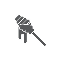 Honey dipper stick icon isolated on white background. Honey ladle. Set icons colorful square buttons. Vector Illustration