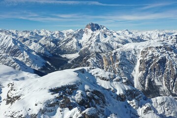 Fototapeta na wymiar Dolomites near Cortina d’Ampezzo from drone