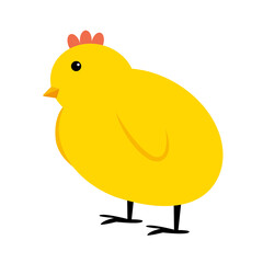 Little Yelllow Chicken simple icon. Vector Illustration