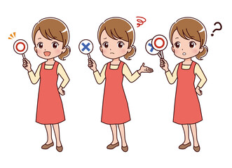 Illustration of a young woman answering