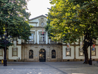 Fototapeta na wymiar Facade of Municipality of Viseu, Portugal