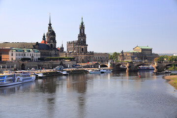 Fototapeta premium Dresden by day - Brühl's Terrace. Saxony, Germany, Europe.