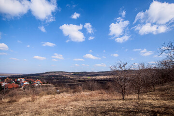 Fototapeta na wymiar Rural nature landscape, beautiful spring day , countryside