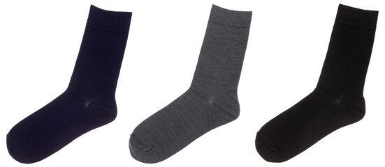 Three socks isolated on white