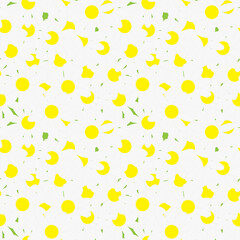 Unfolded chamomile on the whole green background, seamless pattern. Vector Illustration