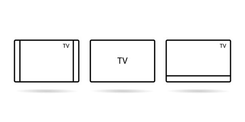 TV, icons, set. Vector illustration.