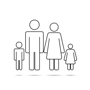 Family icon is made in flat style. Strong full-fledged family. Vector illustration.