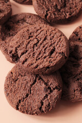 stack of brown chocolate cookies