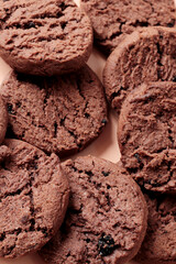 stack of brown chocolate cookies