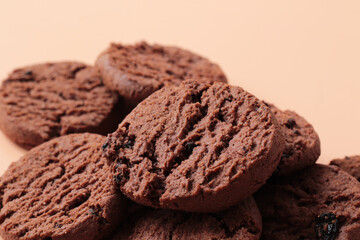 stack of brown chocolate cookies