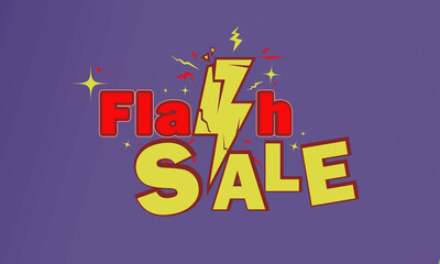 flash sale discount banner template. cartoon text effect concept