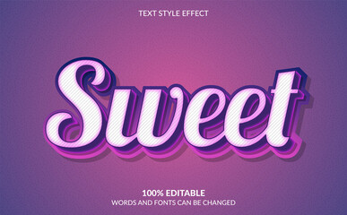 Editable text effect, Sweet text style