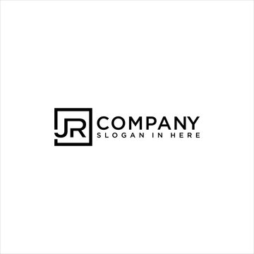 initial letter JR logo design vector