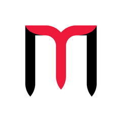 MT letter or TM letter logo design vector
