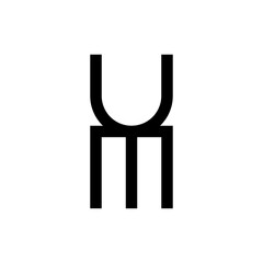 UM letter logo design vector