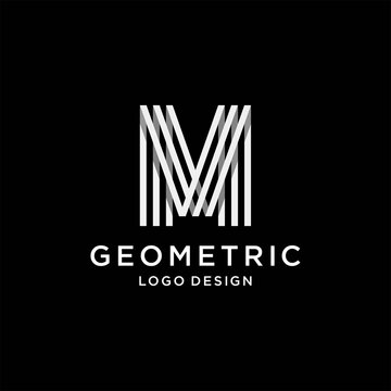 letter M logo design,initial MM with geometric and abstract vector