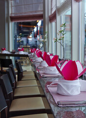 Sushi, Sashimi and Sake Bar Bistro Japanese restaurant onboard modern luxury cruiseship or cruise...