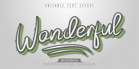Wonderful text, sport style editable text effect
