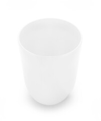 empty cup on white background