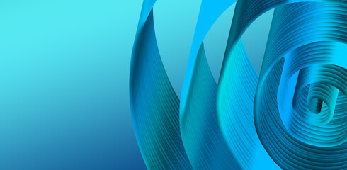 Geschwungene Formen mit Lichteffekten  - abstrakt und künstlerisch in türkis