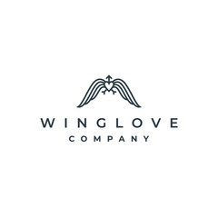 Simple Wings and Love with Arrow Arrowhead Logo Design