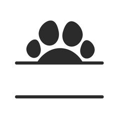 Vector design loves dogs. Heart, bone and floating dog feet for pet supplies stores.